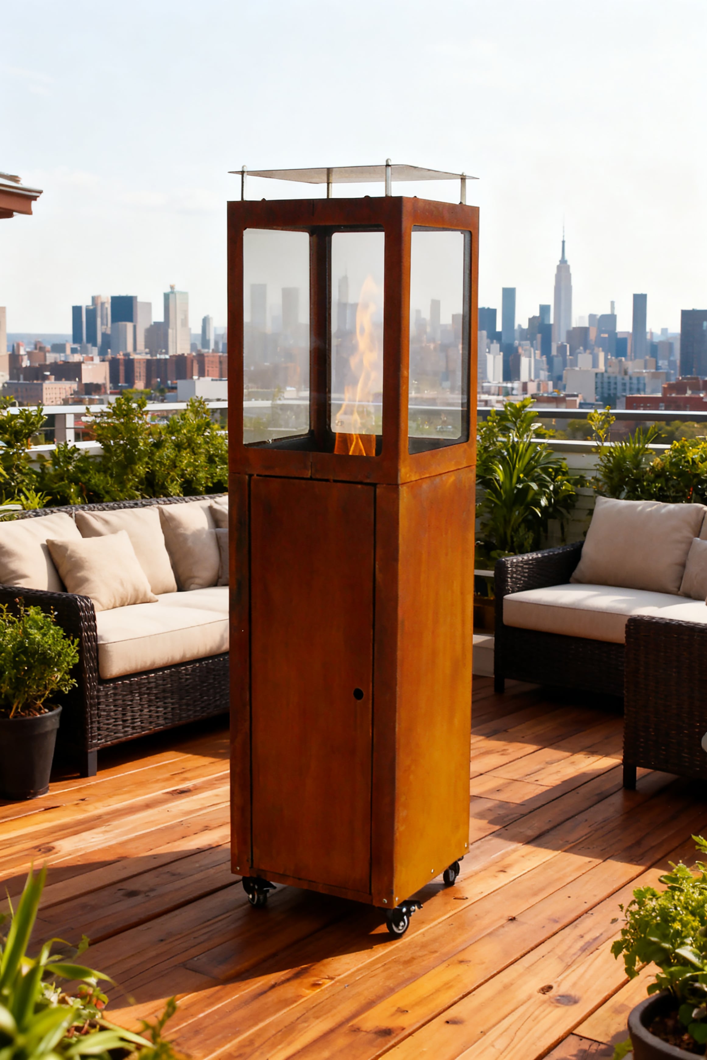 CORTEN STEEL - PELLET PATIO - TERRASHEATER BPH-003-C